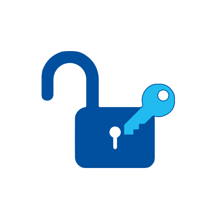 Symbol image: padlock and key
